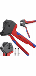 Knipex Krimpovací kleště 97 43 66 EVO (červenomodré, pro solární konektory MC4 EVO 2)