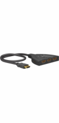 Goobay HDMI přepínač 3 na 1 (4K @ 60Hz), HDMI přepínač (černý, kabel 55 cm)