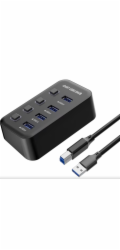 USB 3.2 Superspeed HUB 4-portový s vypínači portů