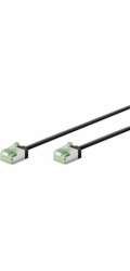 Goobay Ultraflexibilní tenký patch kabel Cat.8.1, U/FTP (černý, 2 metry, extra krátké konektory)