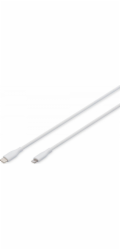 Digitus Silikonový napájecí kabel USB-C – Lightning, USB 2.0 60W, MFI Certified, 1m bílý