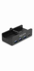 DeLOCK Externí USB 5 Gbps 4portový rozbočovač 3 x USB Type-A a 1 x USB Type-C™ s pojistným šroubem, USB hub