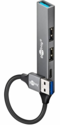goobay Slim 4portový USB hub, USB-A na USB-C/USB-A, USB 3.2 Gen 1