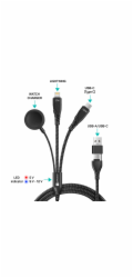 CONNECT IT Nabíjecí kabel Wirez 6v1, USB-C/USB, Lightning, Bezdrátová nabíječka na hodinky, 1.25m, černá