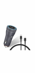 Adaptér CONNECT IT InCarz DUPLEX do auta, 2x USB-C, 1x Lightning