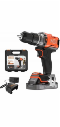 Black+Decker POWERCONNECT Akku-Schlagbohrschrauber BCD383D1XK, 18Volt (orange/schwarz, Li-Ionen Akku 2,0Ah, Koffer)