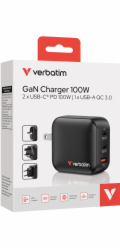 Verbatim Mini GaN Charger 100W  3Port US/EU/UK ADP         32230