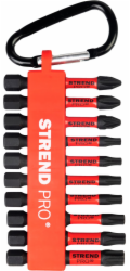 Sada bitů Strend Pro Premium, PH, PZ, TORX, ocel S2, 1/4", 50mm, 10dílná