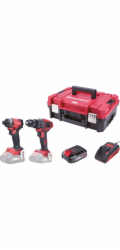 Set Worcraft XCUBE030 ShareSYS Toolbox, utahovák 260 Nm, šroubovák 50 Nm, 2x 2,0 Ah akumulátor, 1x r
