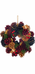 Věnec MagicHome Vánoce, závěsný, modro-červený, 24 cm