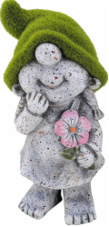Dekorace MagicHome, Holcicka se zelenym kloboukem, keramika, 9,5x6,5x17,8 cm