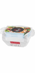 Dóza MagicHome Lunchbox set YH375, obdĺžniková, sada 3 ks, 400 ml, 162x111x51 mm