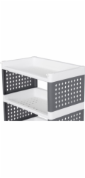 Regál MagicHome Rolly, plastový, 4 police, 49x29x75,5 cm, na kolieskach