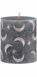 Sviečka Bolsius Rustic, valcová, Vianoce, Slate Blue, 80/68 mm