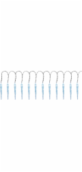MagicHome Vánoční řetěz Icicle, 12x LED studená bílá, 12 palců, 3xAA, IP44, venkovní, osvětlený, D-2