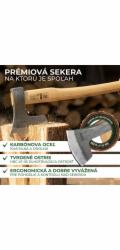 Sekera Strend Pro A633 Pískovačka 1800 g, dřevěná násada 900 mm