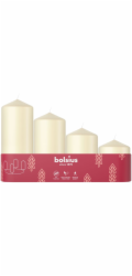 Svicky Bolsius Pillar Advent, Vanoce, kremove, 60/80/100/120x48 mm, bal. 4 ks