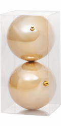 Koule MagicHome Vánoce, 2 ks, zlaté, na vánoční stromeček, 12 cm