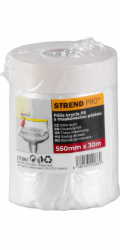 Fólia krycia Strend Pro, 550 mm, L-30 m, PE, maliarska, s maskovacou lepiacou páskou, zakrývacia na 