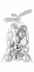MagicHome Vánoční koule, 20 ks, 6 cm, stříbrné, na vánoční stromek