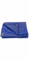Plachta Tarpaulin Poolco 3,6 m, 120 g/m, zakrývací, modrá, kulatá, s oky