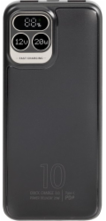 RivaCase POWERBANK 10 000 MAH USB-C 20W LCD, 1X IN/OUT USB-C PD 20W, 2X USB-A QC 3.0 18W, ČERNÁ