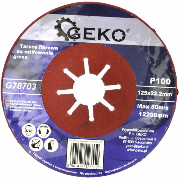 Geko vláknový kotouč na broušení kameniny 125mm P100 (G78...