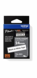 BROTHER TZES251 - kazeta TZ šířky 24mm, extrémně adhesivní llamino TZE-S251, bílá/černé písmo