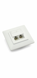 DATACOM Datová zásuvka UTP CAT5E 2xRJ45 pod omítku 45st. bílá