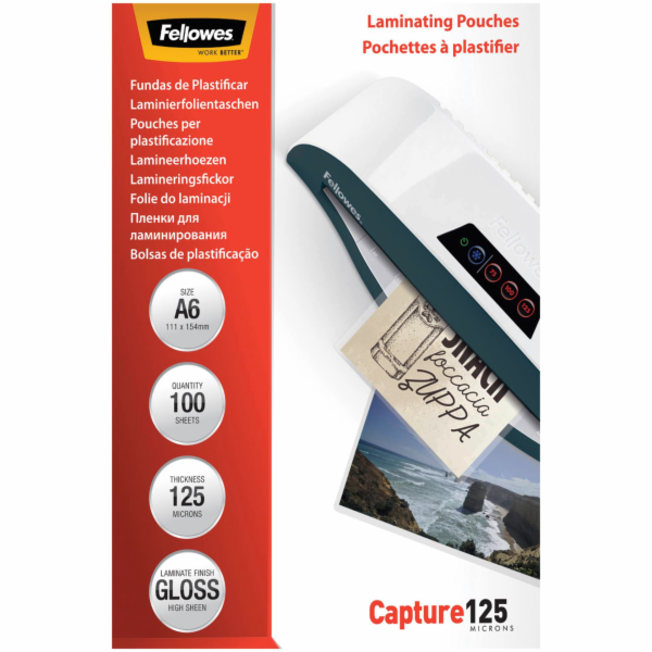 Fellowes Laminierfolie A6  125 mic leskly - 100 kusu