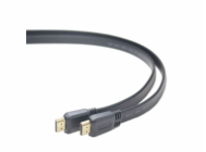 PREMIUMCORD HDMI High Speed + Ethernet plochý kabel, zlacené konektory, 3m
