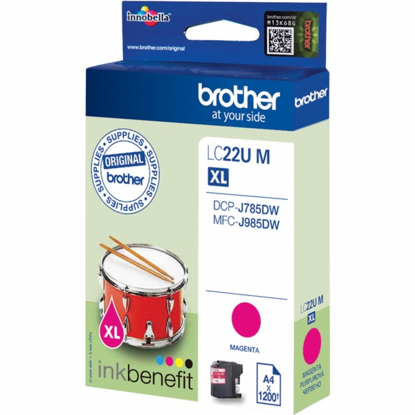 Brother Purpurový inkoust LC-22UM