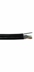 FTP kabel PlanetElite s nosným lankem, Cat5E, drát, venkovní PE+PVC, Fca, černý, 305m