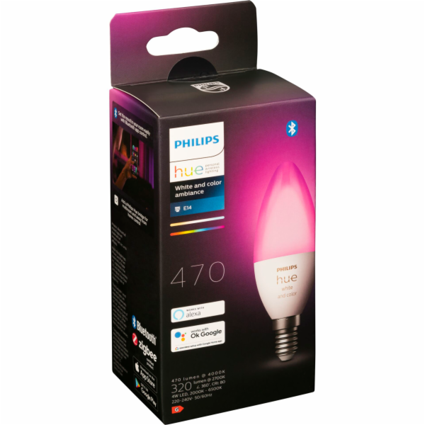 Philips Hue LED Candle E14 BT 5,3W 470lm White Color Ambi...