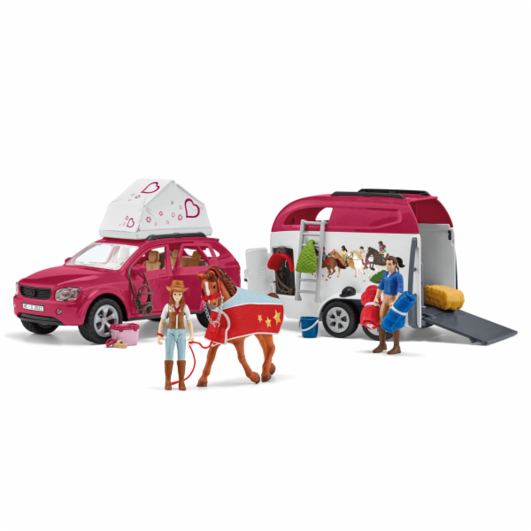 Schleich Horse Club Dobrodružství s přívěsem na auto a ko...