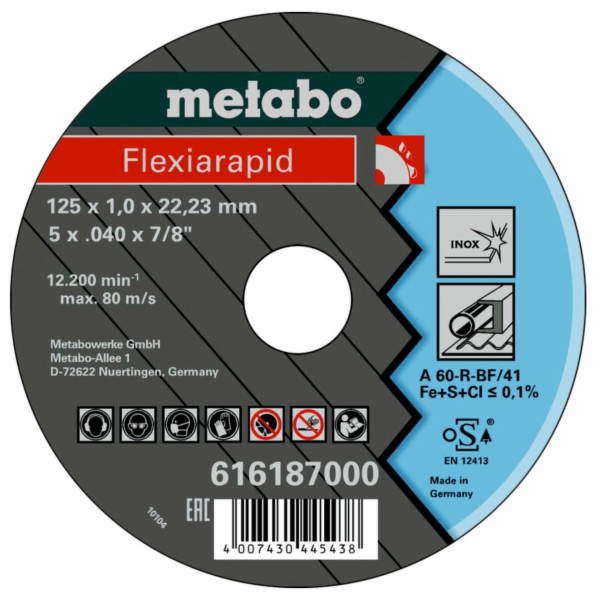 Metabo Flexiarapid 125x1,0x22,2  Inox