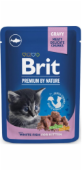 BRIT Premium by Nature Kitten White fish - mokré krmivo pro kočky - 100 g