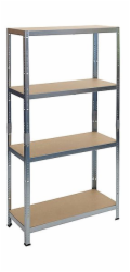 Regály RAT20 HD, kov, MDF, 4 police, 1800x900x450 mm, max. 175 kg/polici