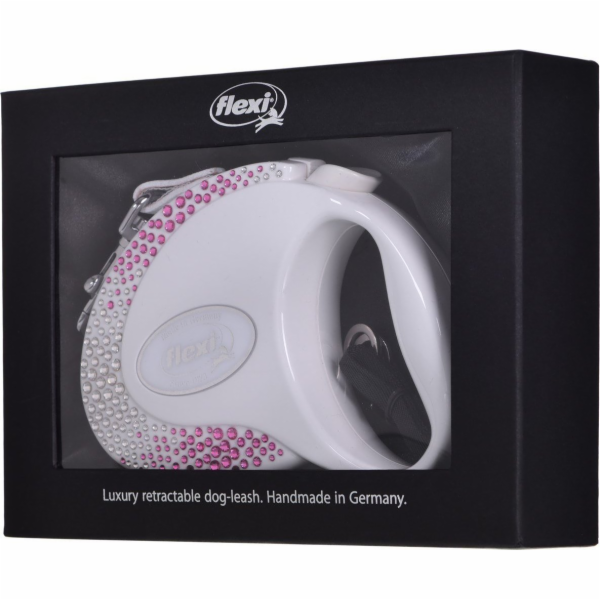 Flexi Vodítko Glam Composition M pásek 5m Pearl White