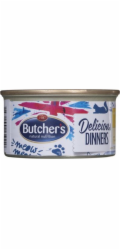 BUTCHER S Delicious Dinners Kuře s krůtím masem - mokré krmivo pro kočky - 85 g