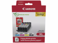 Canon CARTRIDGE CLI-581XL BK/C/M/Y fotopapír PP-201 pro PIXMA TS615x, TS625x, TS635x, TS815x  (400 str.)
