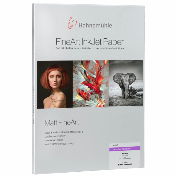 Hahnemühle Photo Rag Baryta A 3+  308 g, 25 Sheet, matt