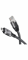 Goobay Ethernetový kabel USB-C 3.2 Gen2 samec > RJ-45 samec (černo-stříbrný, 10 metrů, opletený textilní plášť)