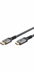 Goobay Adaptérový kabel Plus DisplayPort > HDMI, 4K @ 60Hz (šedý, 1 metr)