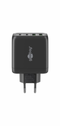 Goobay Víceportová rychlonabíječka USB-C, PD, GaN, 68 wattů (černá, 2x USB-C, 2x USB-A, Power Delivery, QuickCharge)