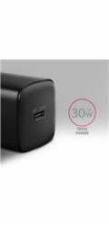 AXAGON ACU-PD30, Sil nabíječka do sítě 30W, 1x port USB-C, PD3.0/PPS/QC4+/SFC/AFC/Apple, černá