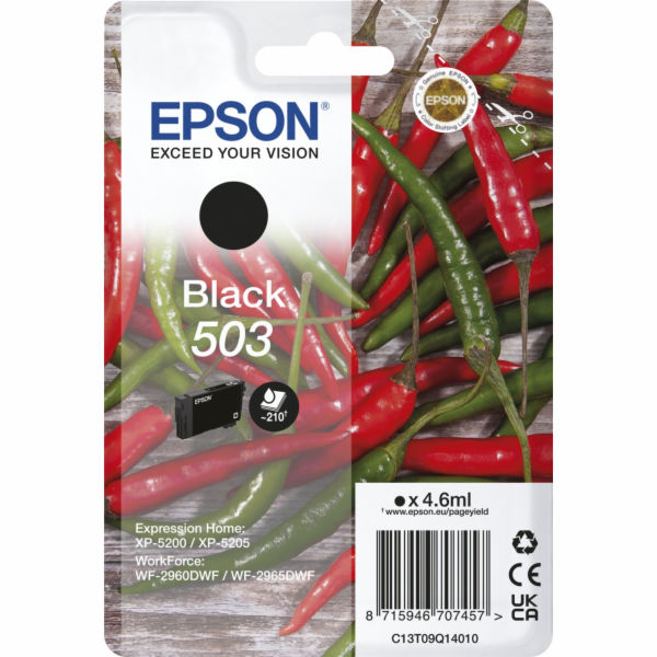 Epson 503 - 4.6 ml - černá - originální - blistr - inkous...