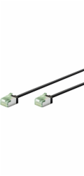 Goobay Ultraflexibilní tenký patch kabel Cat.8.1, U/FTP (černý, 3 metry, extra krátké konektory)