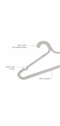Joseph Joseph Orderly Set of 5  Anti-tangle Ecru Clothes Hangers