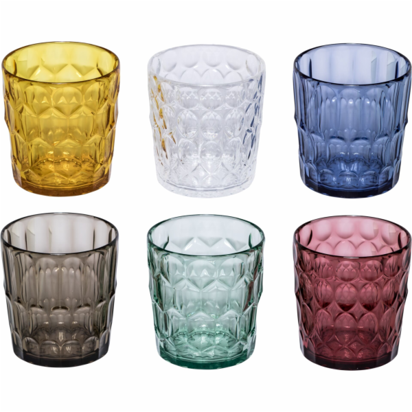 Guzzini VANITY Set of 6 Low  Tumblers Assorted colors